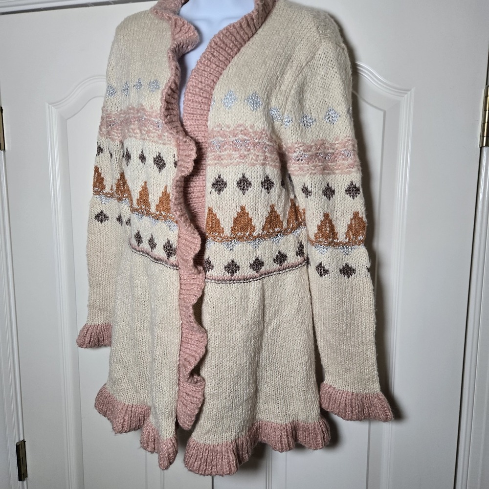 Matilda Jane‎ Open Cardigan Just Imagine Jacie Ruffled Wool Blend Sz Small NWT